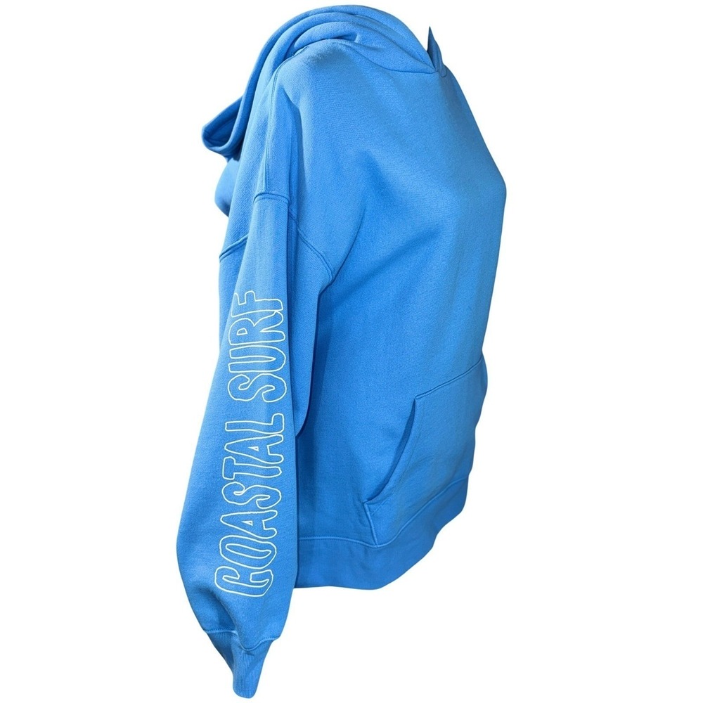 Wild Fable Hoodie Large Coastal Surf Boho Graphic Pullover NWT Sunset Top Blue - Picture 4 of 9